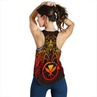 Polynesian Hawaii Women's Racerback Tank - Red Turtle Manta Ray - Polynesian Pride