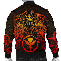 Polynesian Hawaii Bomber Jacket (Men) - Red Turtle Manta Ray - Polynesian Pride