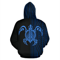 Hawaii Zip up Hoodie Hawaii Turtle Polynesian Tattoo Half Style 01 - Polynesian Pride