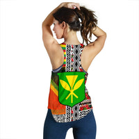 Hawaii Kanaka Maoli Pattern Women's Racerback Tank - Layer Style - Polynesian Pride