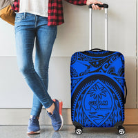Polynesian Luggage Covers - Guam Flag, Seal with Maui Moana Tattoo Blue - Polynesian Pride