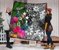 Kosrae Premium Quilt - Turtle Plumeria Banana Leaf - Polynesian Pride
