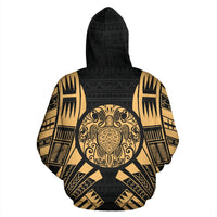 Turtle All Over Hoodie Tattoo Style - Polynesian Pride