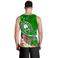Pohnpei Men's Tank Top - Turtle Plumeria (Green) - Polynesian Pride