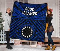 Cook Island Premium Quilt - Seal With Polynesian Tattoo Style ( Blue) - Polynesian Pride