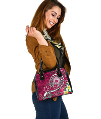 Samoa Shoulder Handbag - Turtle Plumeria (Pink) - Polynesian Pride