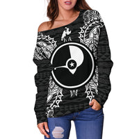 Yap Polynesian Shoulder Sweater Map Black - Polynesian Pride