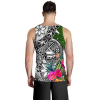 American Samoa Custom Personalised Men's Tank Top White - Turtle Plumeria Banana Leaf - Polynesian Pride