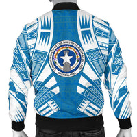 Northern Mariana Islands Men Bomber Jackets - Polynesian Tattoo Flag - Polynesian Pride