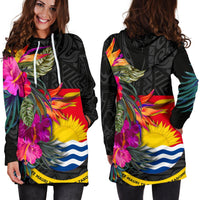 Kiribati Women's Hoodie Dress - Polynesian Hibiscus Pattern - Polynesian Pride