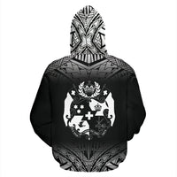 Tonga All Over Hoodie Fog Black Style - Polynesian Pride
