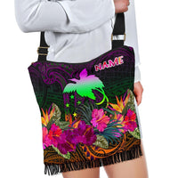 Papua New Guinea Personalised Crossbody Boho Handbag - Summer Hibiscus - Polynesian Pride