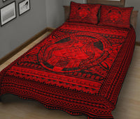 Hawaii Polynesian Pele Mauna Kea Quilt Bed Set Red - Polynesian Pride