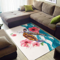 Turtle Hibiscus On Wale Area Rug AH A0 - Polynesian Pride