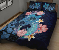Kanaka Maoli (Hawaiian) Quilt Bed Set - Blue Turtle Hibiscus - Polynesian Pride