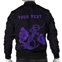 Hawaii Kakau Polynesian Anchor Personalized Men's Bomber Jacket - Purple - Polynesian Pride