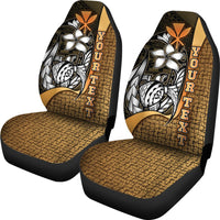 Polynesian Hawaii Custom Personalised Car Seat Covers Gold - Turtle with Hook - Polynesian Pride