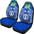 Northern Mariana Islands Rugby Car Seat Covers Coconut Leaves - CNMI Universal Fit Blue - Polynesian Pride