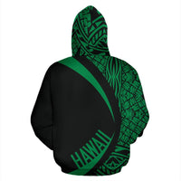 Polynesian Kanaka Maoli Map of Hawaii Zip Hoodie Green Circle Style - Polynesian Pride
