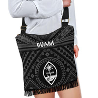 Guam Crossbody Boho Hadbag - Guam Seal With Polynesian Tattoo Style (Black) - Polynesian Pride