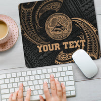 American Samoa Polynesian Custom Personalised Mouse Pad - Gold Tribal Wave - Polynesian Pride