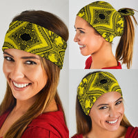 Polynesian Plumeria Mix Yellow Black Bandana 3 - Pack - Polynesian Pride