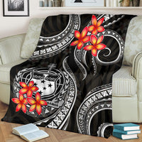 Samoa Polynesian Premium Blanket - White Plumeria - Polynesian Pride
