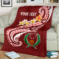 Pohnpei Personalised Premium Blanket - Pohnpei Seal Polynesian Patterns Plumeria White - Polynesian Pride