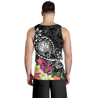 Hawaii Polynesian Men's Tank Top - Turtle Plumeria (Black) - Polynesian Pride