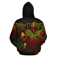 Samoa Polynesian Hoodie Turtle Hibiscus Reggae - Polynesian Pride