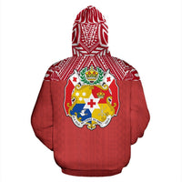 Tonga All Over Zip up Hoodie Polynesian Hoodie Style - Polynesian Pride