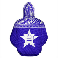 Poly Halawa ll Over Hoodie Polynesian Royal Blue Version - Polynesian Pride