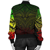 New Zealand Women's Bomber Jacket, Maori Polynesian Tattoo Reggage - Polynesian Pride