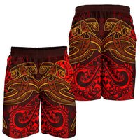 Tahiti Men's Shorts - Red Shark Polynesian Tattoo - Polynesian Pride