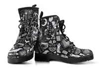 Celticone Women's Leather Boot - Black Witch Essentials Pagan Boots - Polynesian Pride