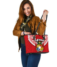 Tonga Rugby Small Leather Tote Royal Style - Polynesian Pride