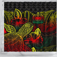 Samoa Shower Curtain Turtle Hibiscus Reggae - Polynesian Pride