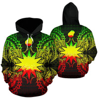 Nauru Polynesian ll Over Hoodie Map Reggae Unisex Reggae - Polynesian Pride