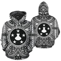 Austral Islands ll Over Hoodie ustral Islands Coat of rms Polynesian White Black - Polynesian Pride