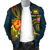Polynesian Hawaii Personalised Men's Bomber Jacket - Legend of Samoa (Blue) - Polynesian Pride