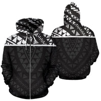 Micronesia All Over Zip up Hoodie Polynesian Hoodie Style Unisex White - Polynesian Pride