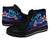Cook Islands Custom Personalised High Top Shoes Blue - Vintage Tribal Mountain - Polynesian Pride