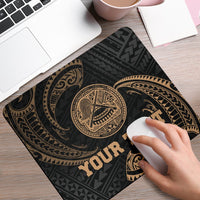 American Samoa Polynesian Custom Personalised Mouse Pad - Gold Tribal Wave One Style One Size Black - Polynesian Pride