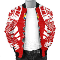 Tonga Men Bomber Jackets - Polynesian Tattoo Flag - Polynesian Pride