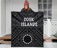 Cook Island Premium Quilt - Seal With Polynesian Tattoo Style ( Black) - Polynesian Pride