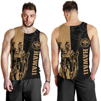 Hawaii King Polynesian Men's Tank Top - Lawla Style Gold - Polynesian Pride