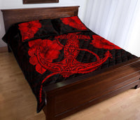 Anchor Poly Tribal Quilt Bed Set Red - Polynesian Pride