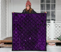 New Zealand Premium Quilt, Maori Gods Tumatauenga (God Of War) - Purple - Polynesian Pride