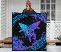 Hawaii Whale Polynesian Hibiscus Premium Quilt - Lae Style - Polynesian Pride