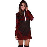 Palau Women's Hoodie Dress - Polynesian Red Chief - Polynesian Pride